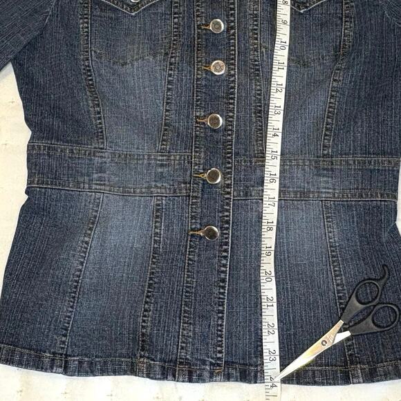 Vintage High Sierra Y2K Fitted Denim Jacket Women’s S Blue - Picture 9 of 13